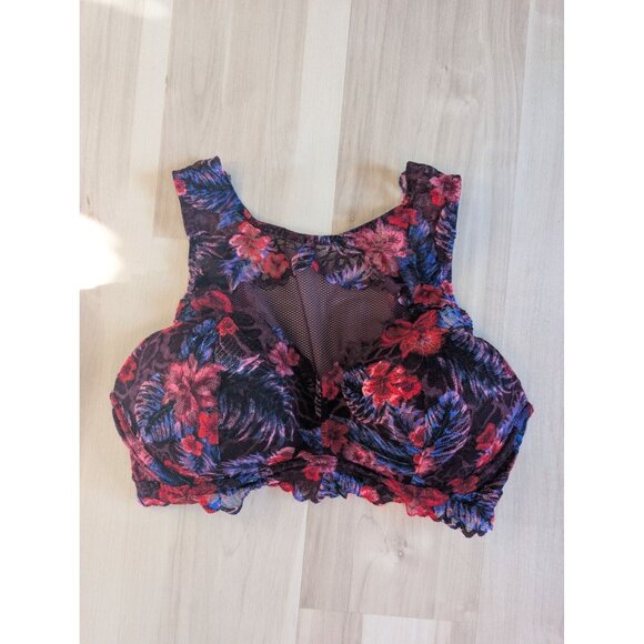Floral Lace Bralette With Mesh Detailing By VS Pink Pull on Floral - Picture 1 of 4